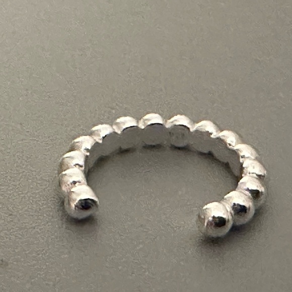 Sterling Silver Beaded Ear Cuff - Picture 6 of 10